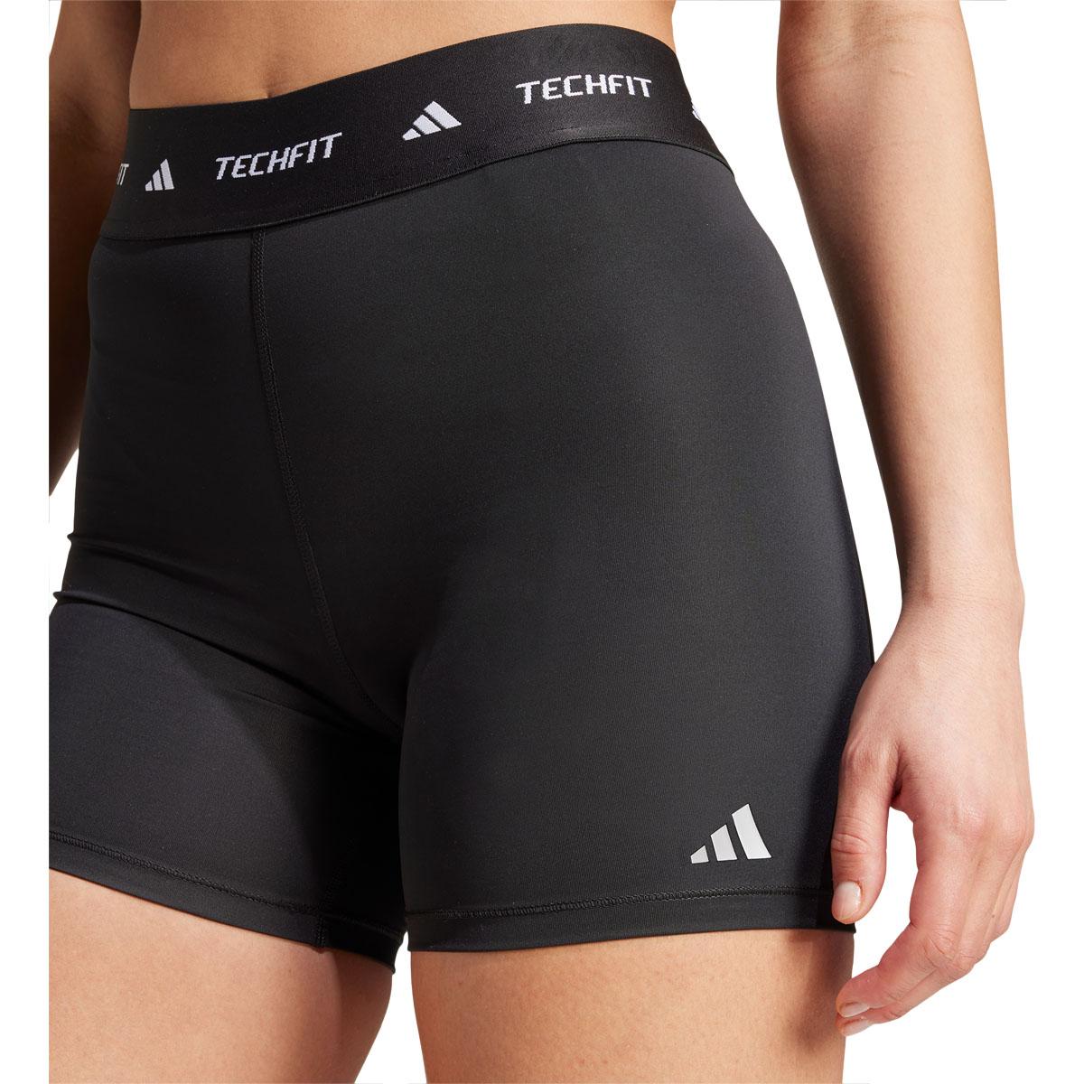 adidas Techfit Korte Træningstights Dame BLACK/WHITE/BLACK