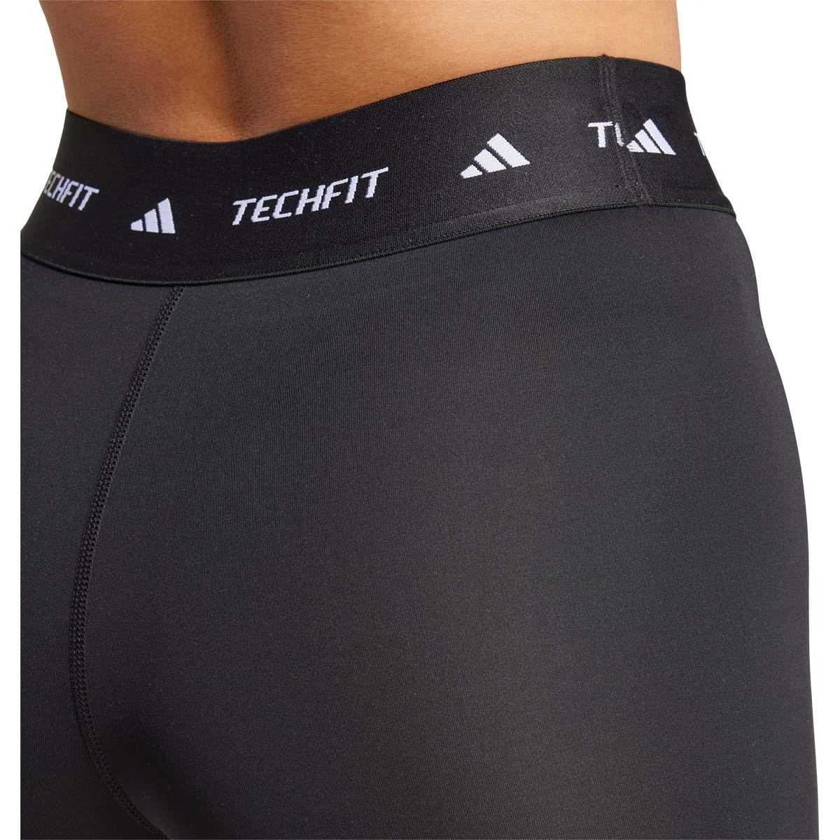 adidas Techfit Korte Træningstights Dame BLACK/WHITE/BLACK