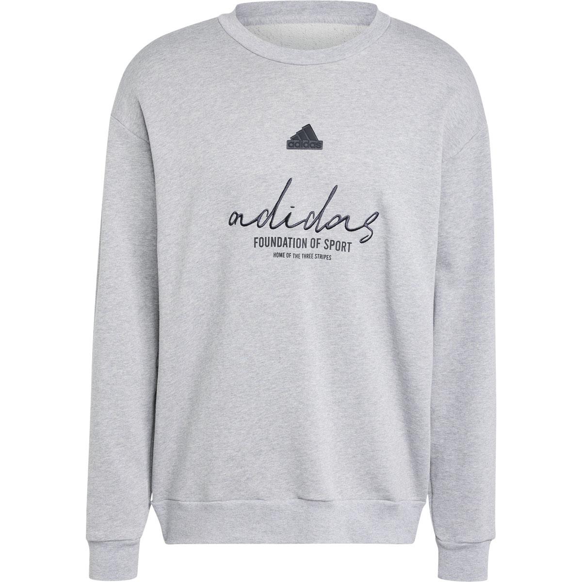 adidas Big Logo Crew Sweatshirt Herre MGREYH/WHITE