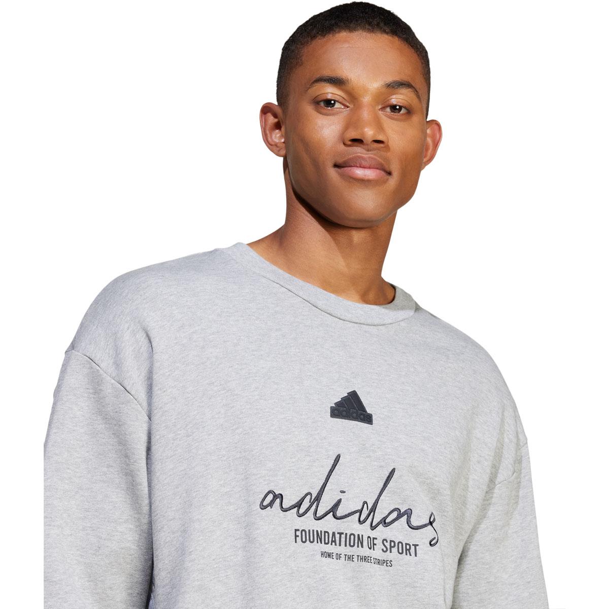 adidas Big Logo Crew Sweatshirt Herre MGREYH/WHITE