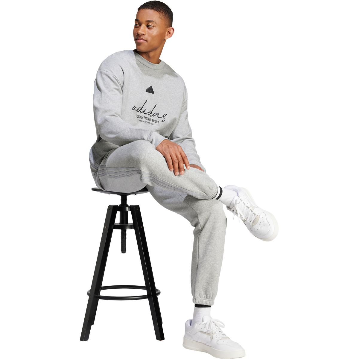 adidas Big Logo Crew Sweatshirt Herre MGREYH/WHITE