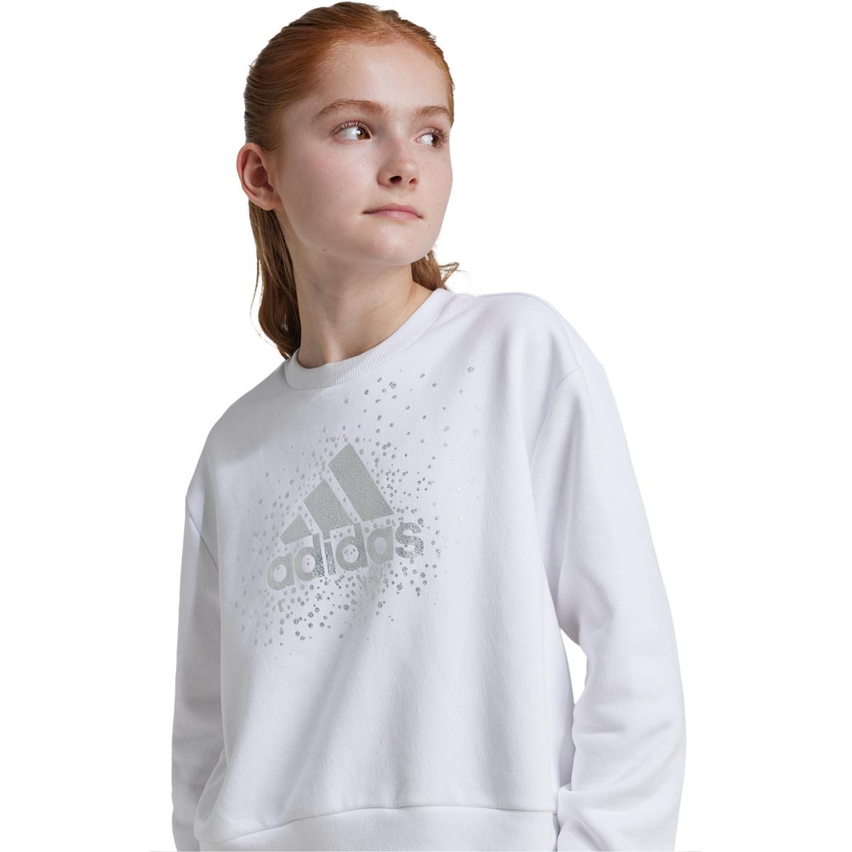adidas Glam Ice G Sweatshirt Børn WHITE/PNKFUS/BLILIL/M