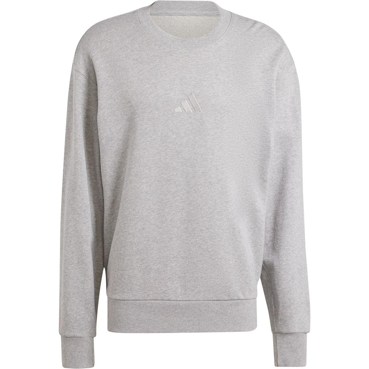 adidas All SZN Crew Sweatshirt Herre MGREYH/WHITE
