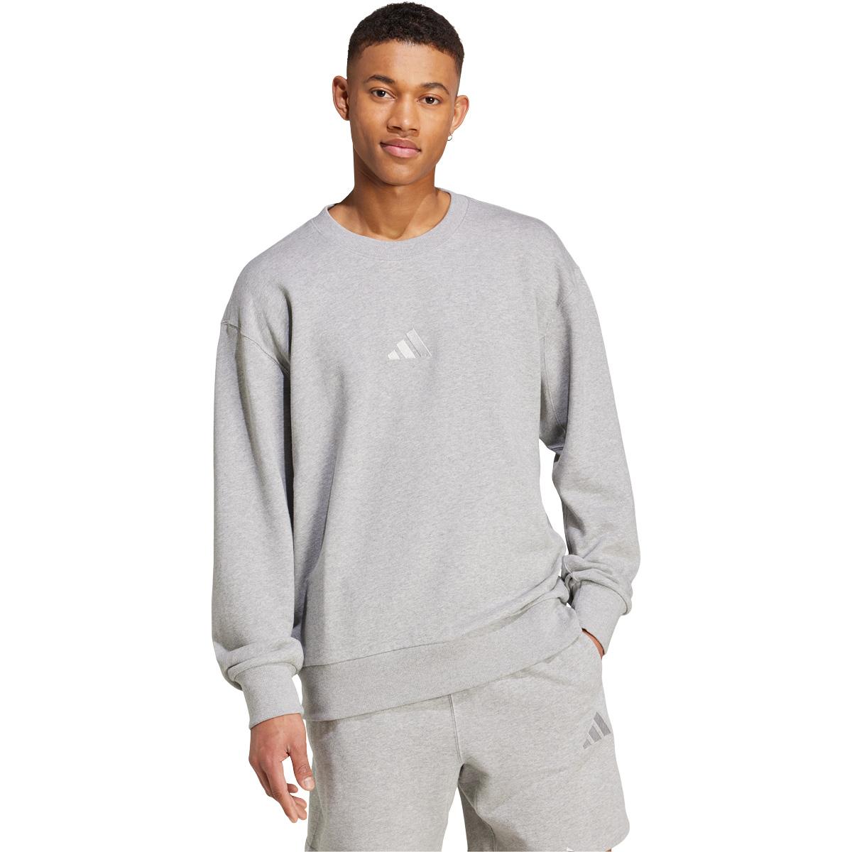adidas All SZN Crew Sweatshirt Herre MGREYH/WHITE