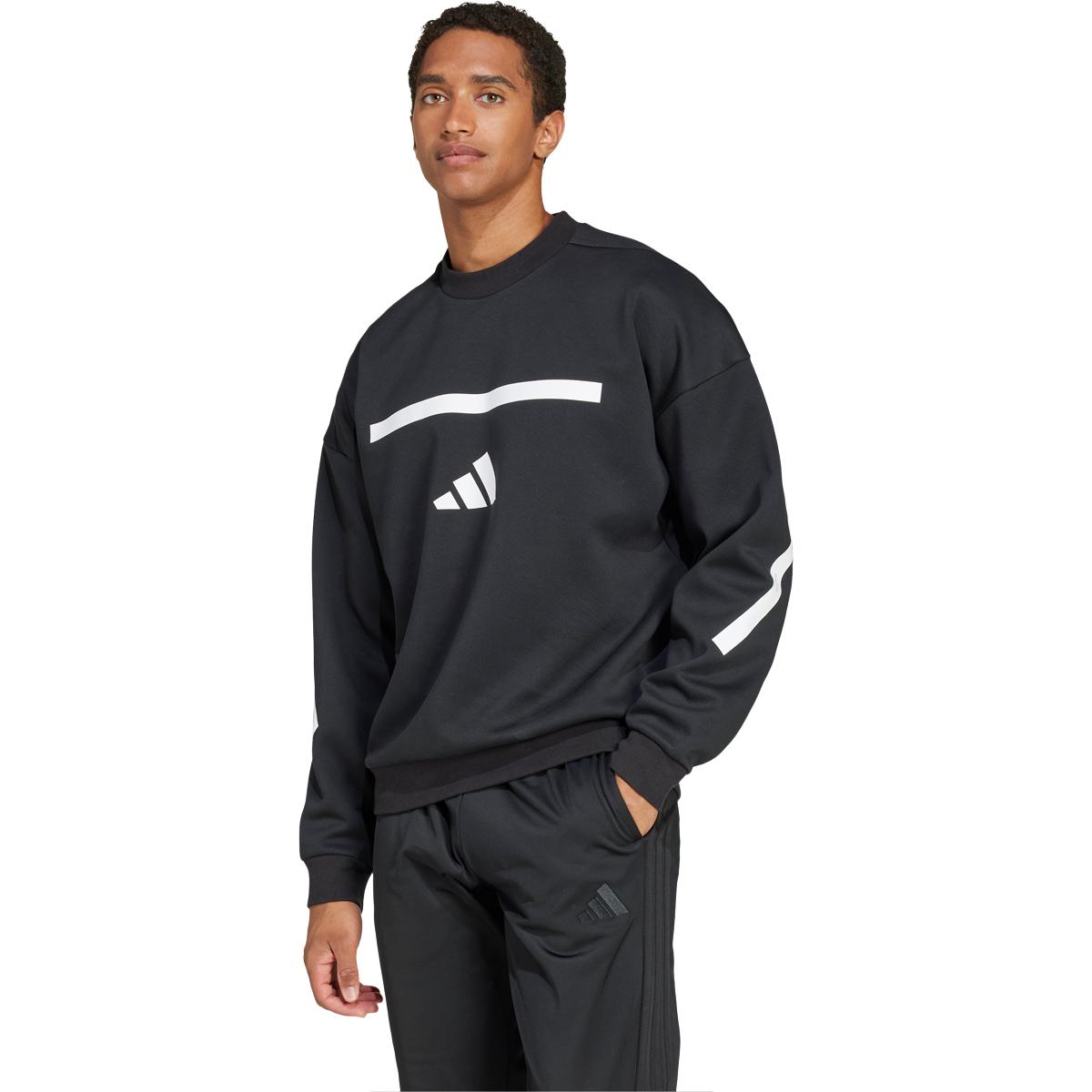 adidas Z.N.E. Crew Sweatshirt Herre BLACK/WHITE/BLACK