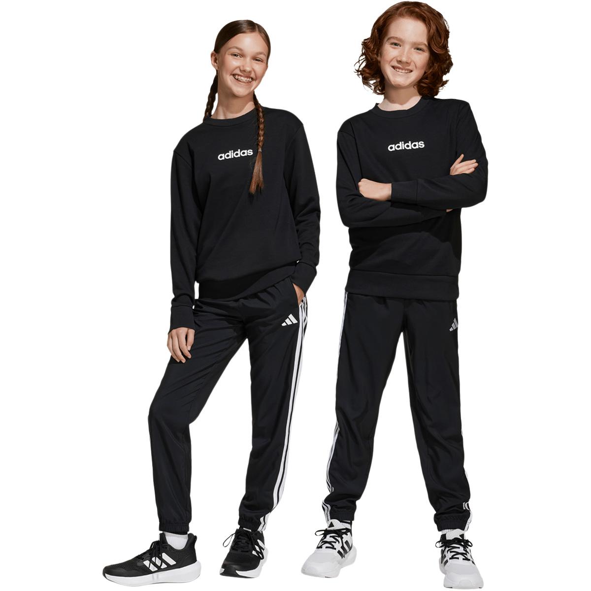adidas 3-Stripes Woven Joggebukser Barn BLACK/WHITE