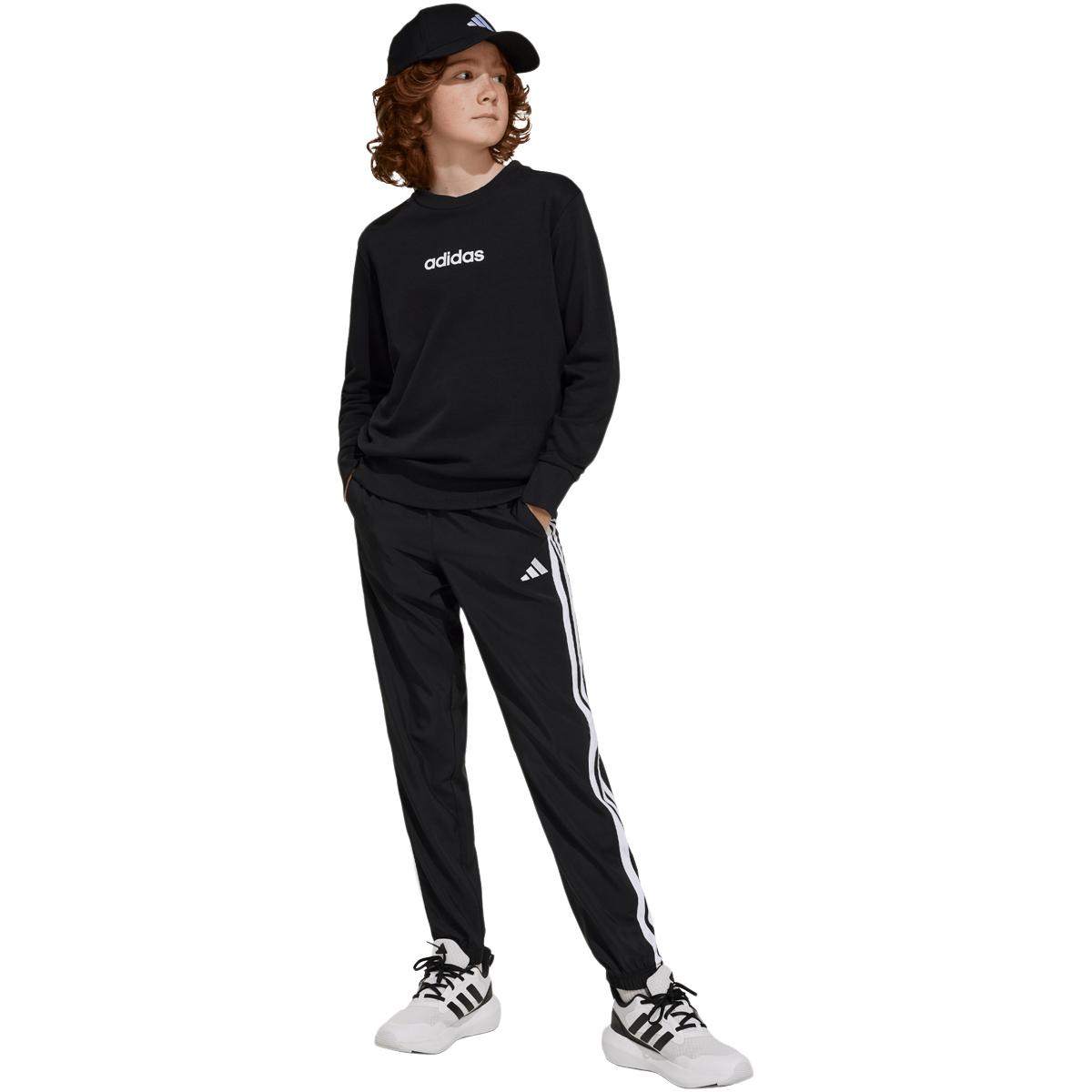 adidas 3-Stripes Woven Joggebukser Barn BLACK/WHITE