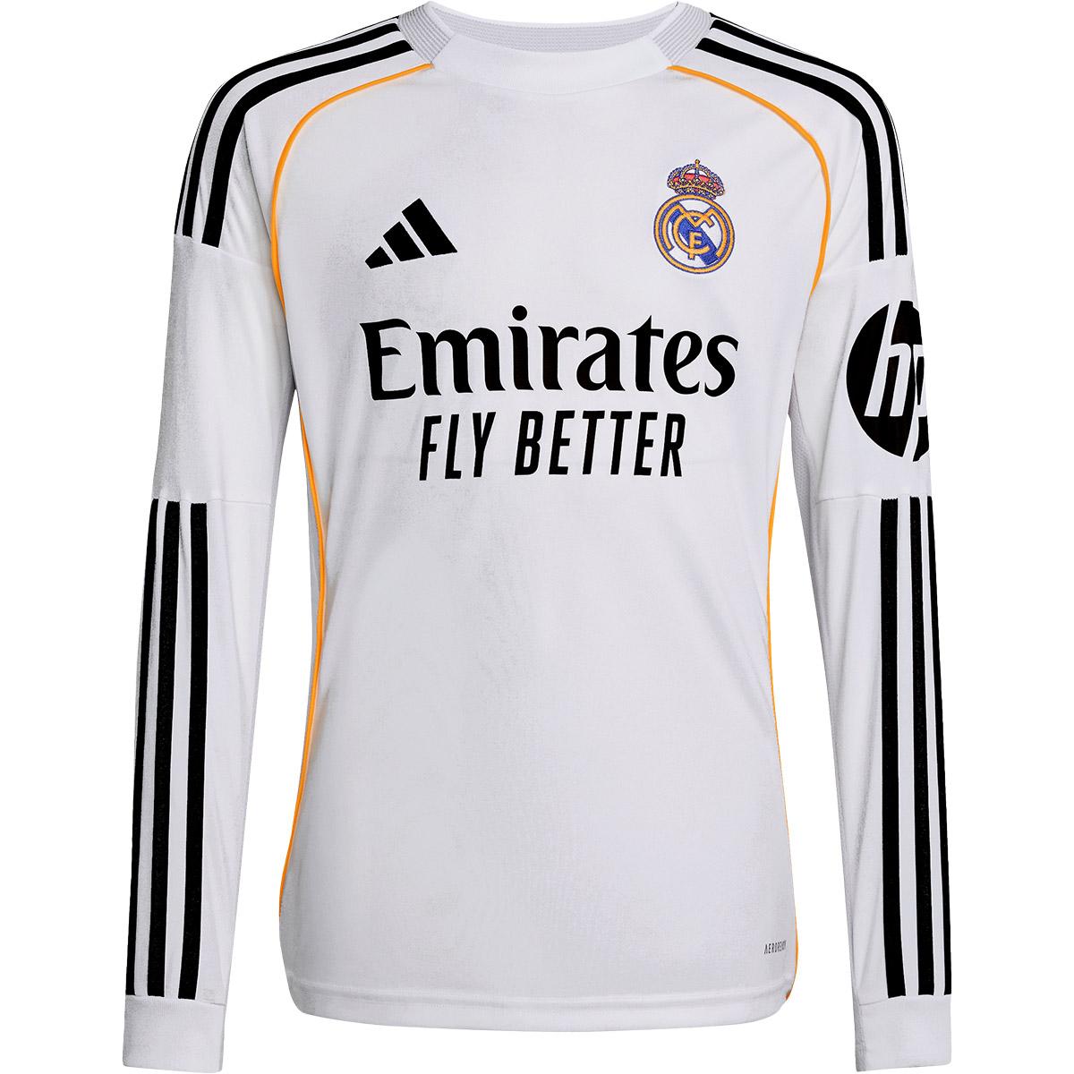 Real Madrid 25/26 Langærmet Hjemmebanetrøje Børn White