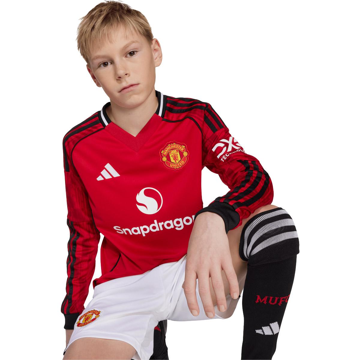 Manchester United FC 25/26 Langærmet Hjemmebanetrøje Børn Red