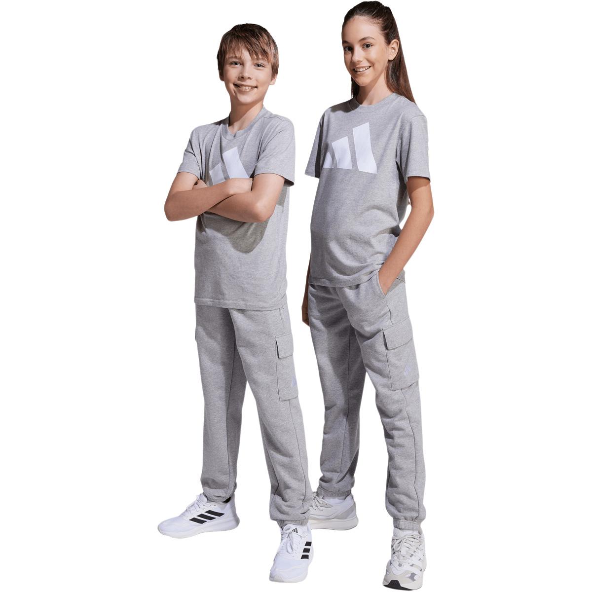 adidas Small Logo Cargo Joggingbukser Børn MGREYH/WHITE