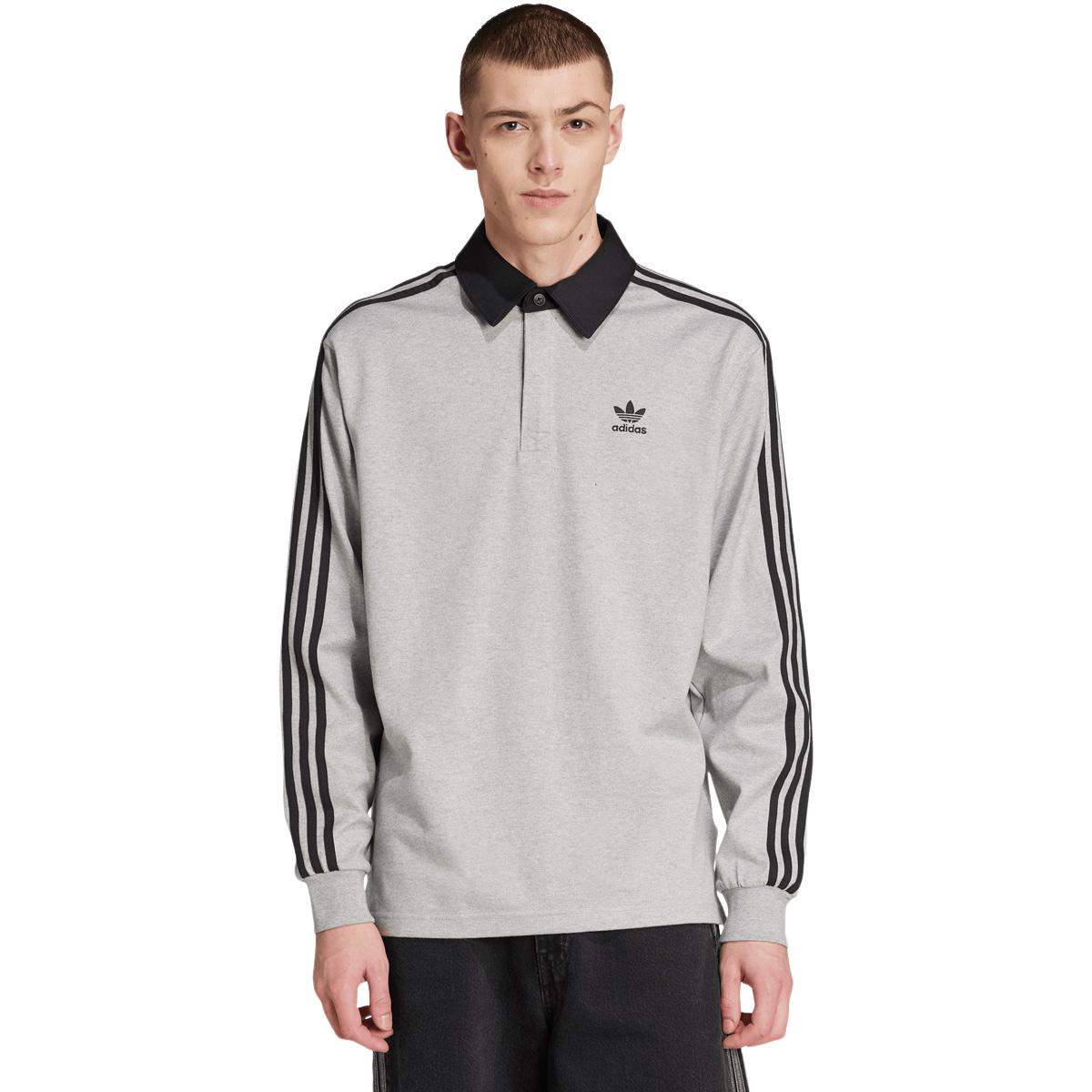 adidas Originals 3-Stripes Langærmet Polo T-shirt Herre Grey