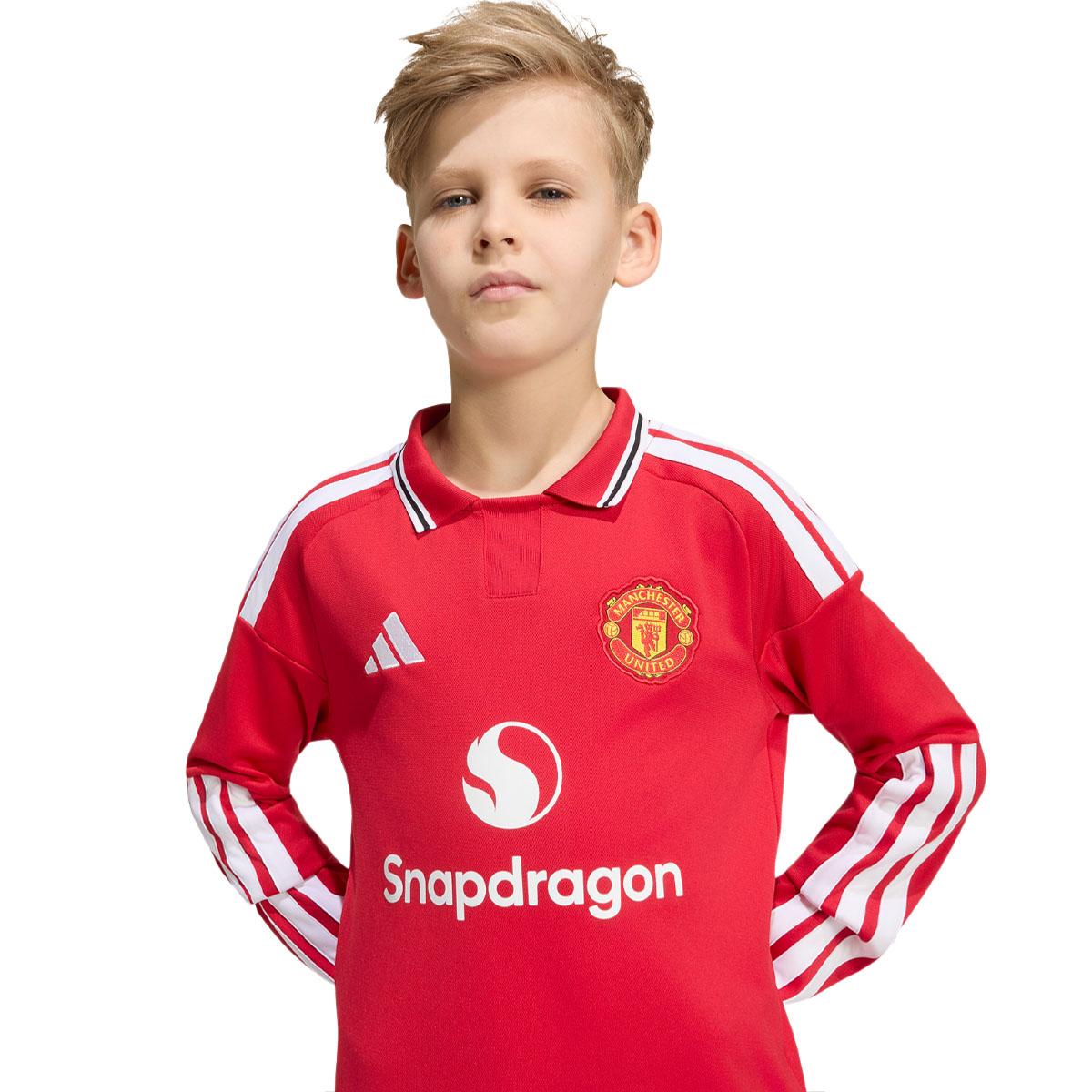 Manchester United FC 26/27 Langærmet Hjemmebanetrøje Børn MUFRED
