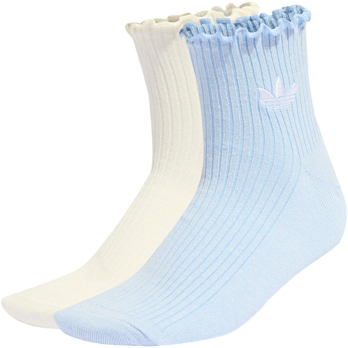 adidas Originals Ruffle 2-Pack Ankelstrømper Light Blue/Beige