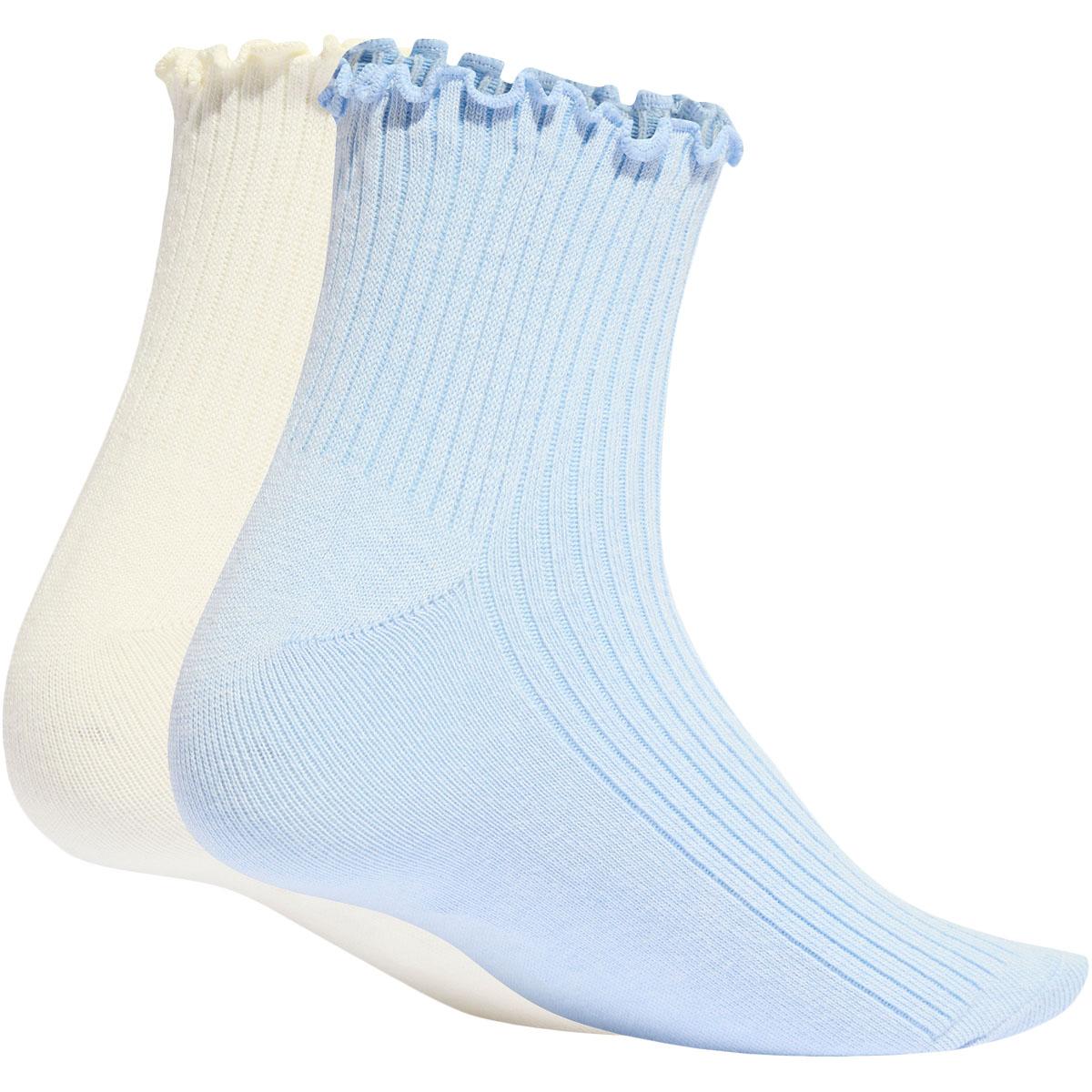 adidas Originals Ruffle 2-Pack Ankelstrømper Light Blue/Beige