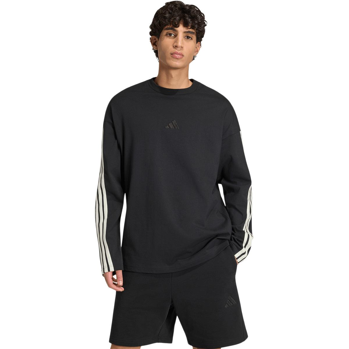 adidas Kit 3-Stripes Langærmet T-shirt Herre BLACK/OWHITE