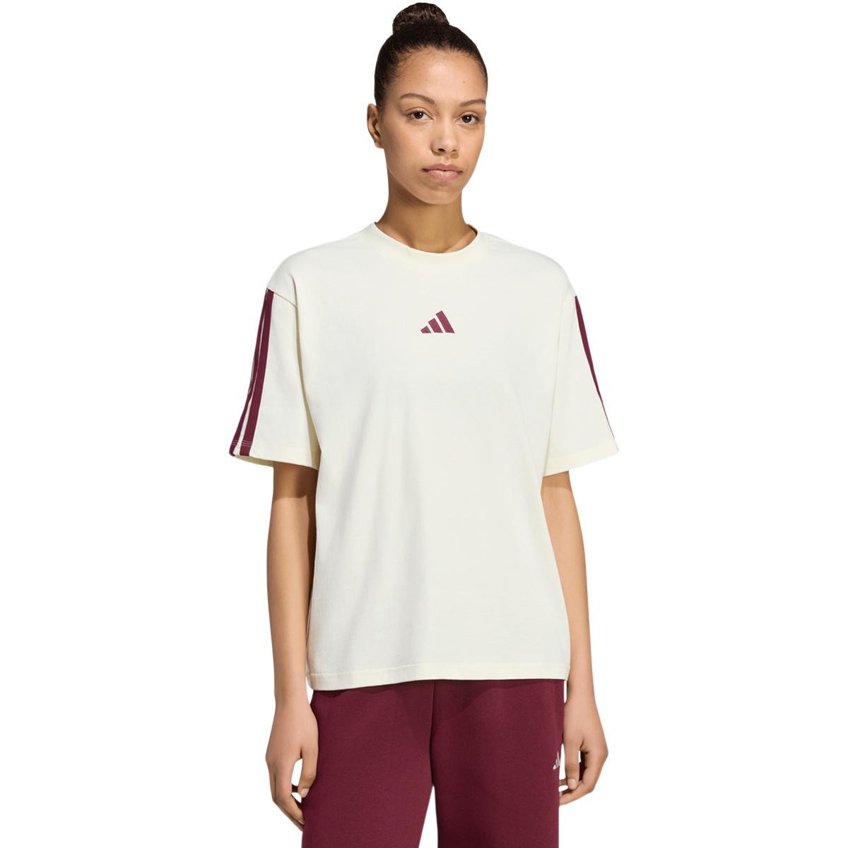 adidas 3-Stripes SJ BF T-skjorte Dame IVORY/MAROON