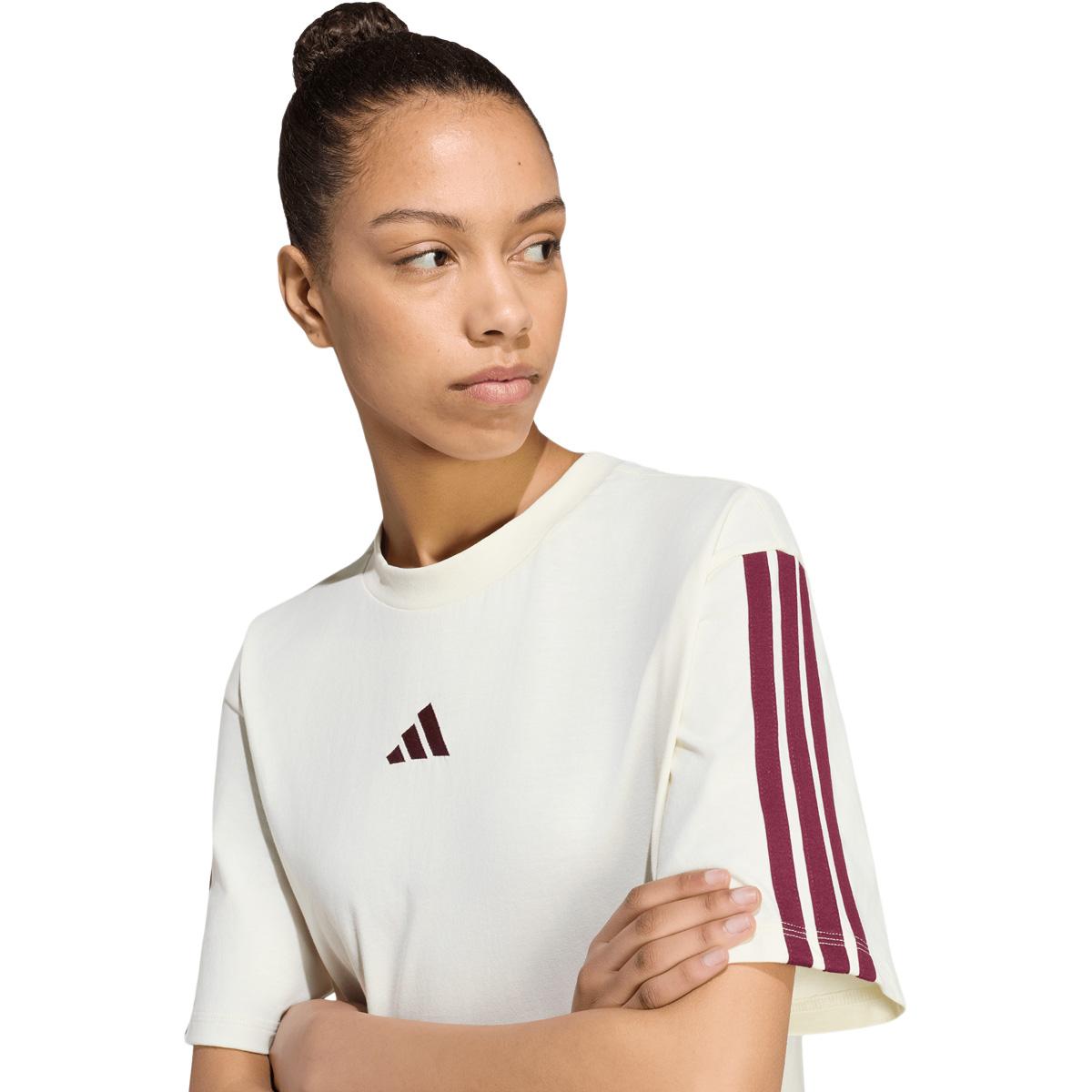 adidas 3-Stripes SJ BF T-skjorte Dame IVORY/MAROON