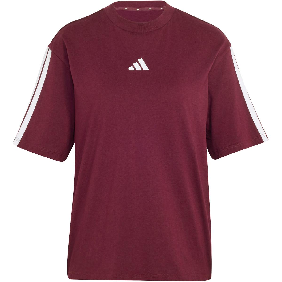 adidas 3-Stripes SJ BF T-skjorte Dame MAROON/WHITE