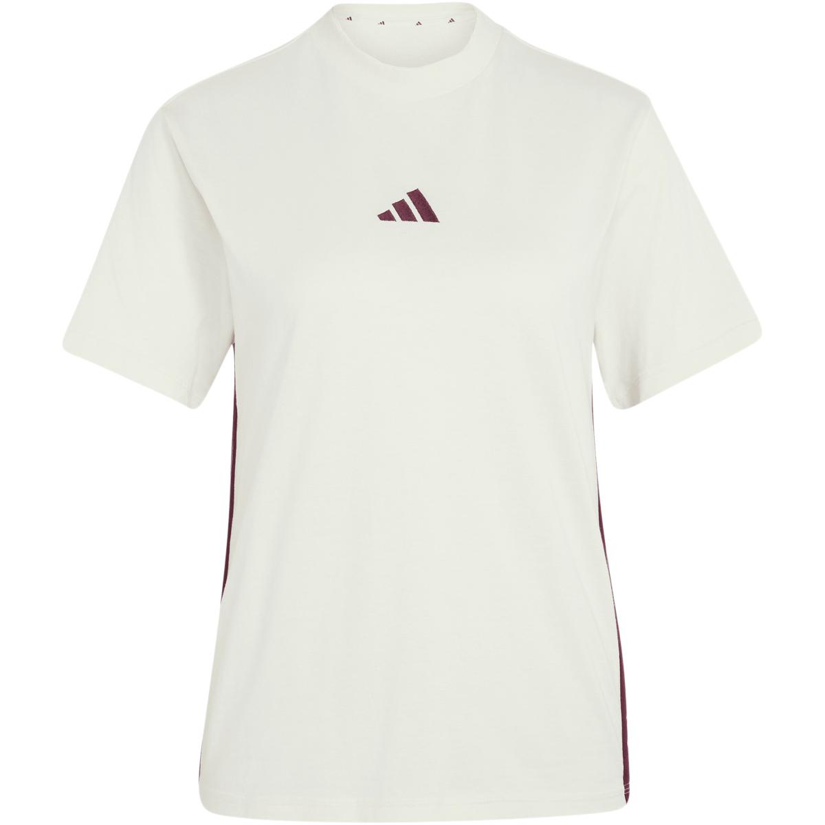 adidas 3-Stripes SJ T-skjorte Dame IVORY/MAROON