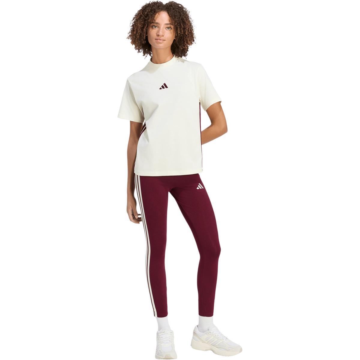 adidas 3-Stripes SJ T-skjorte Dame IVORY/MAROON