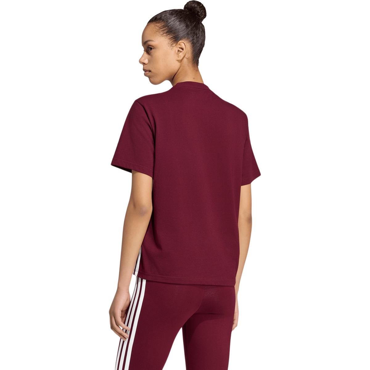 adidas 3-Stripes SJ T-skjorte Dame MAROON/WHITE