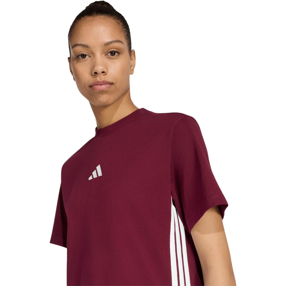 adidas 3-Stripes SJ T-skjorte Dame MAROON/WHITE