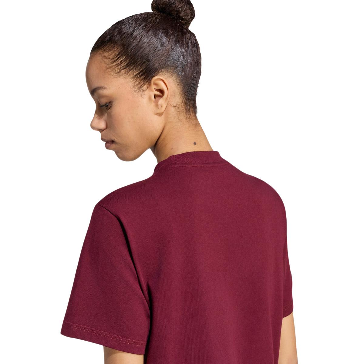 adidas 3-Stripes SJ T-skjorte Dame MAROON/WHITE