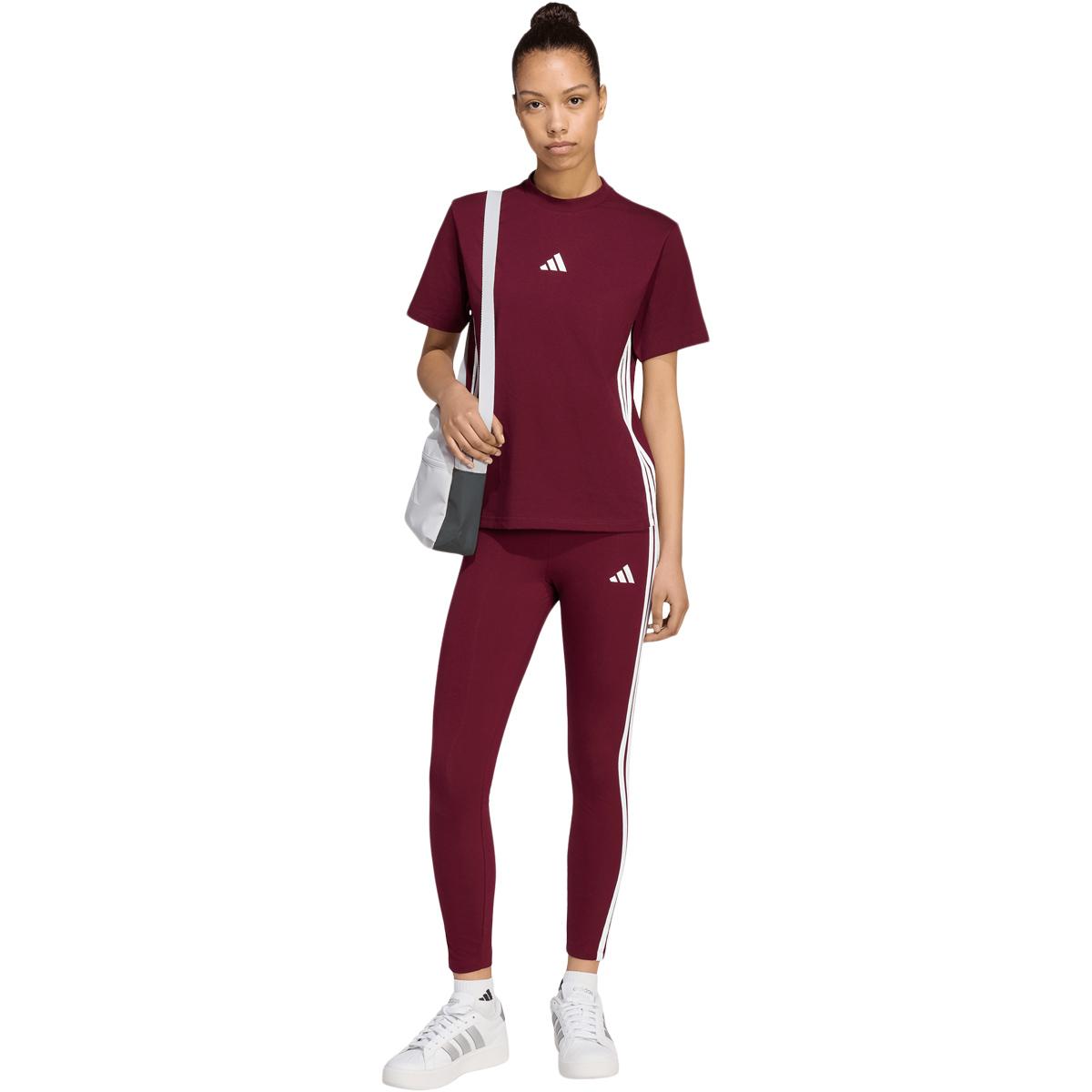 adidas 3-Stripes SJ T-skjorte Dame MAROON/WHITE
