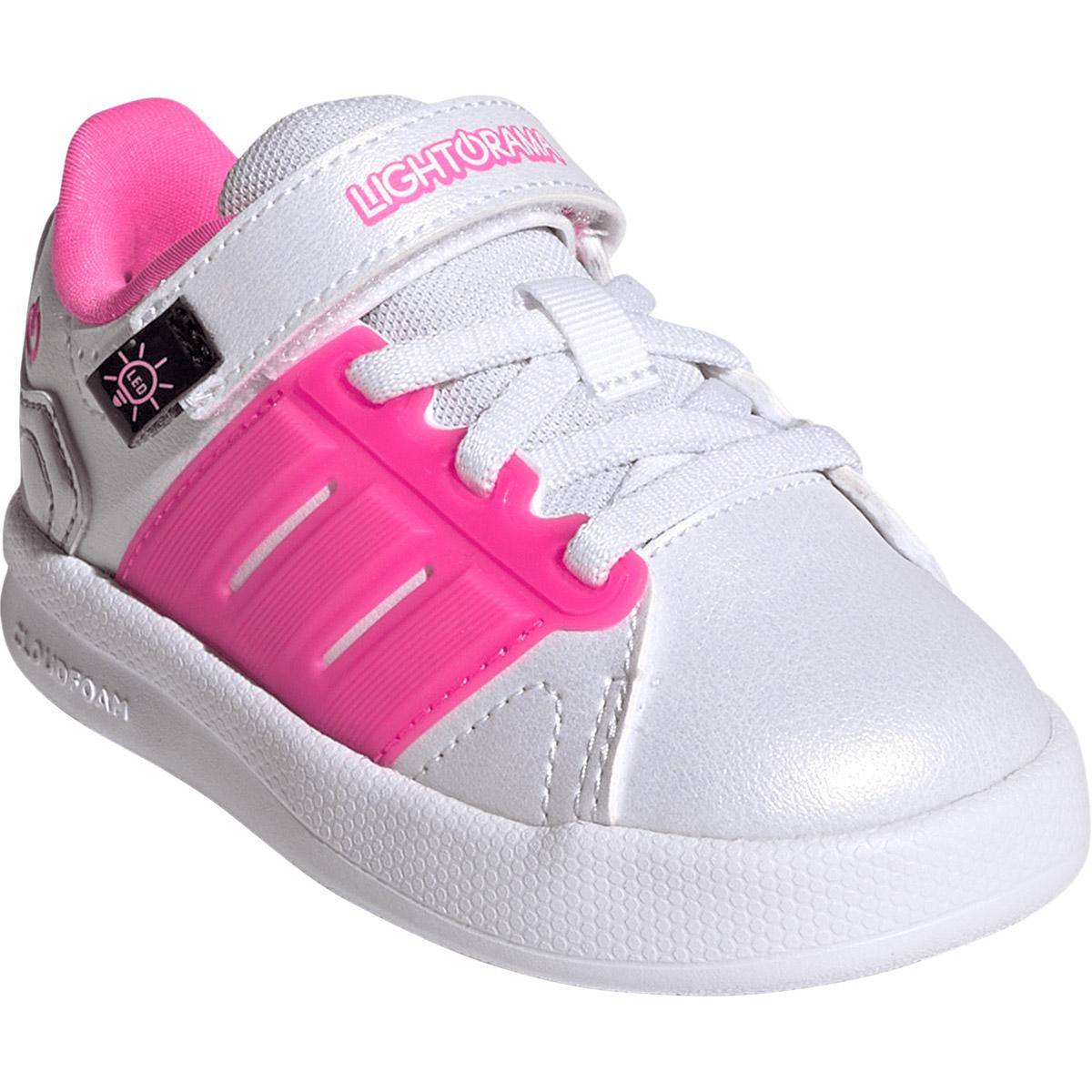 adidas Lightorama Court EL I Velcro Sneakers M/Lys Børn FTWWHT/LUCPNK/SILVMT