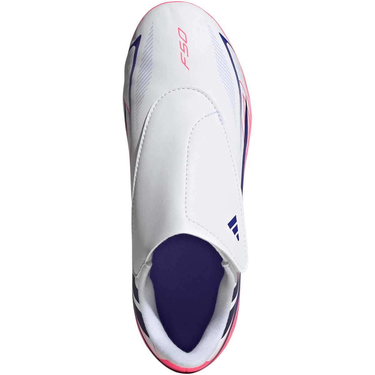 adidas F50 Hyperfast Club FG/MG Velcro Fodboldstøvler Børn FTWWHT/SOLPUR/SOLTUR