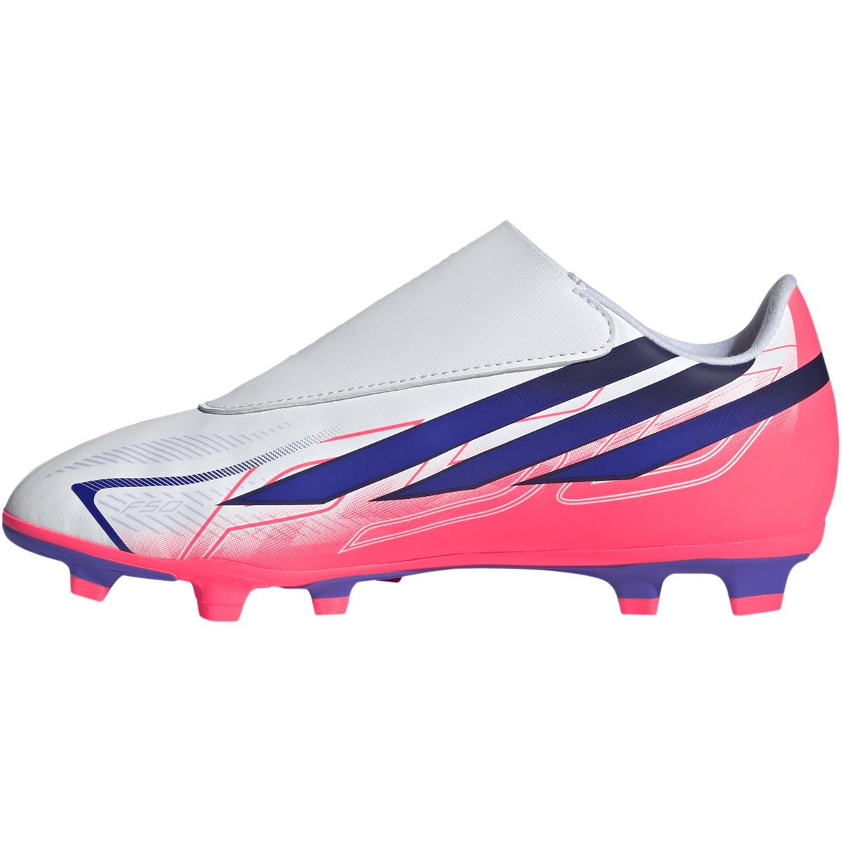 adidas F50 Hyperfast Club FG/MG Velcro Fodboldstøvler Børn FTWWHT/SOLPUR/SOLTUR