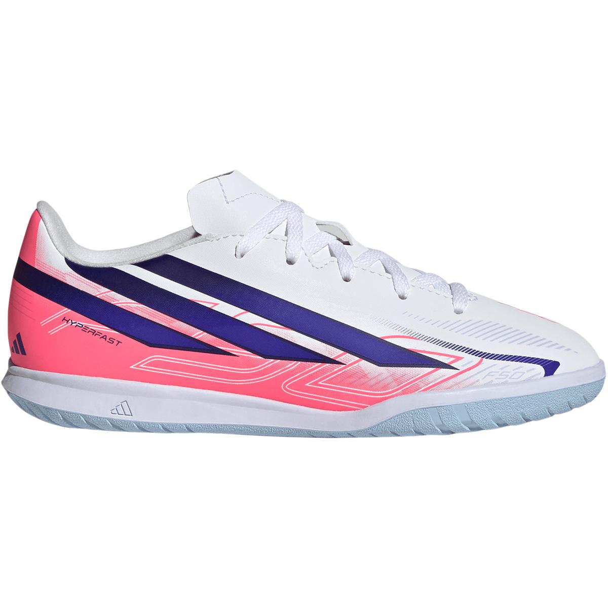 adidas F50 Hyperfast Club IN Fodboldsko Børn FTWWHT/SOLPUR/SOLTUR