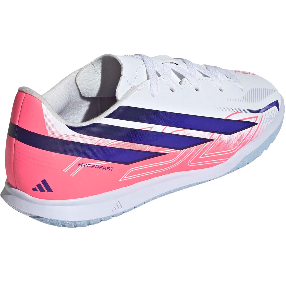 adidas F50 Hyperfast Club IN Fodboldsko Børn FTWWHT/SOLPUR/SOLTUR