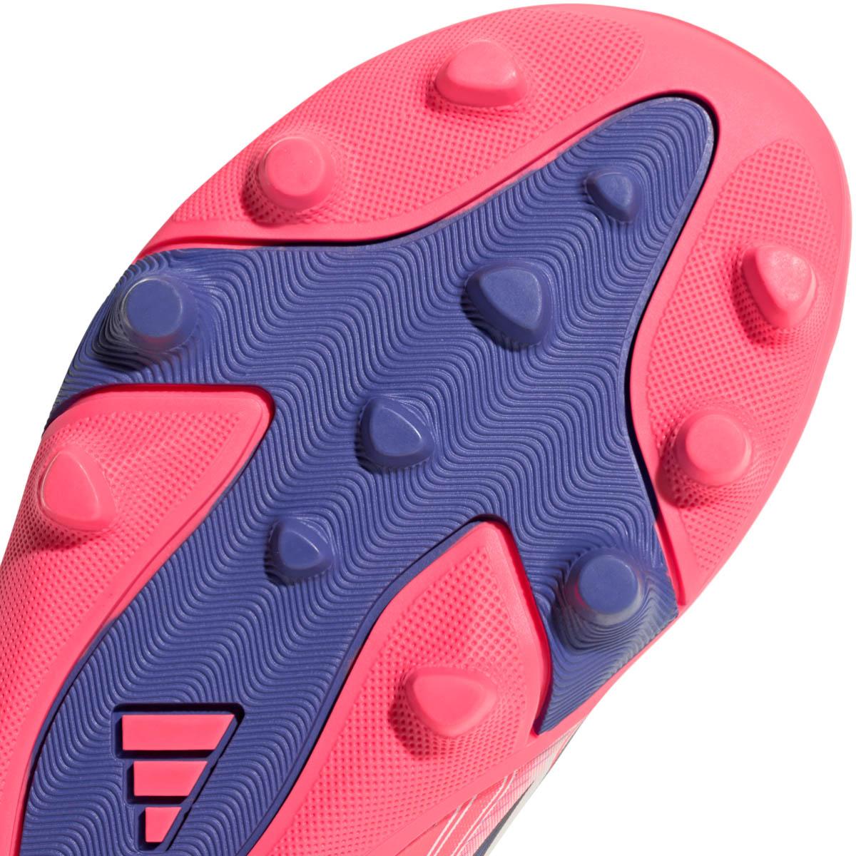adidas F50 Hyperfast Club C FG/MG Velcro Fodboldstøvler Børn FTWWHT/SOLPUR/SOLTUR