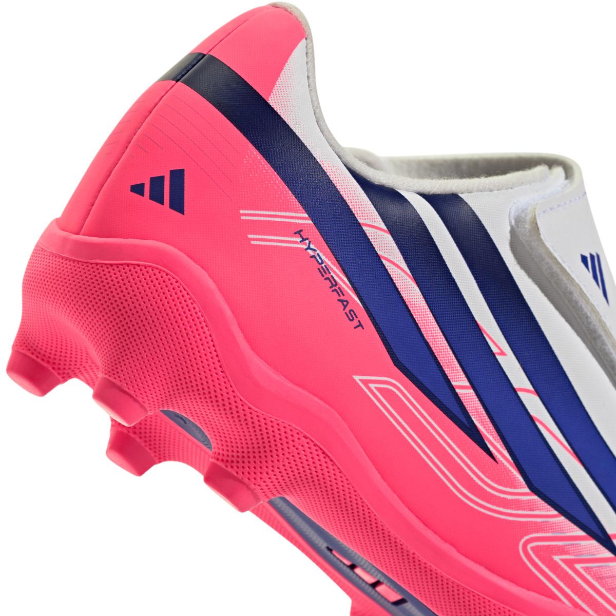 adidas F50 Hyperfast Club C FG/MG Velcro Fodboldstøvler Børn FTWWHT/SOLPUR/SOLTUR