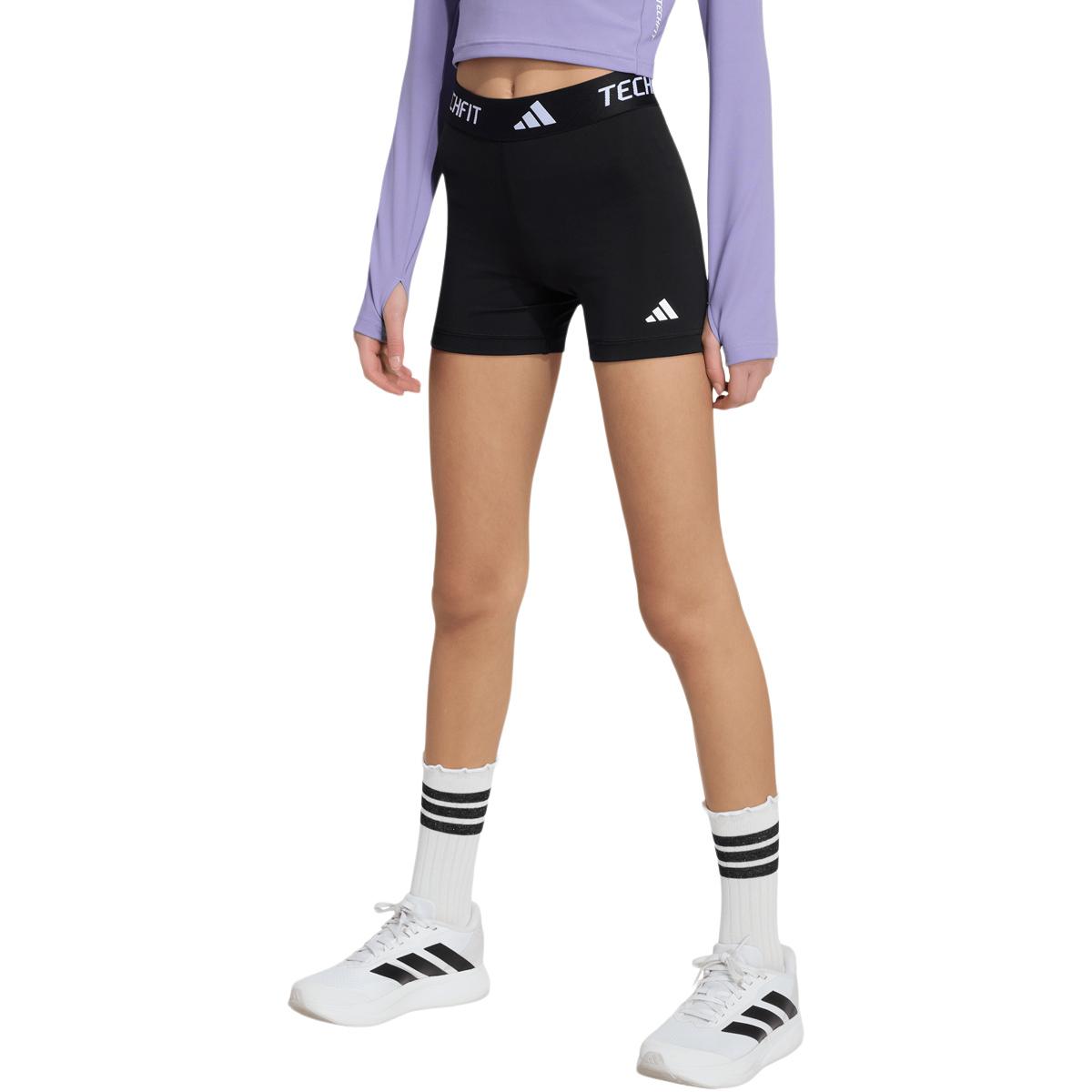adidas Techfit Korte Treningstights Barn BLACK/WHITE