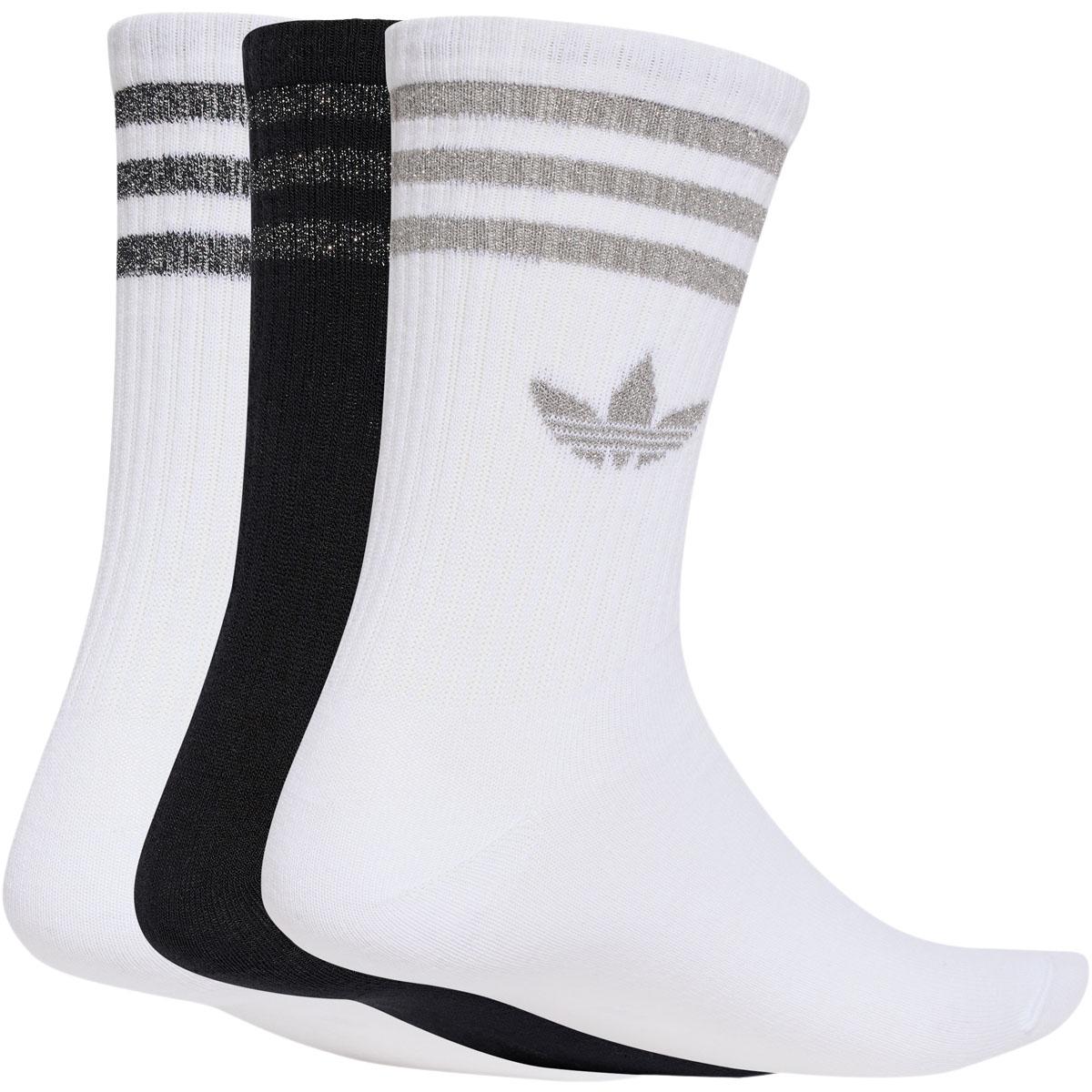 adidas Originals 3-Stripes Glitter 3-Pack Strømper WHITE/SILVMT/BLACK