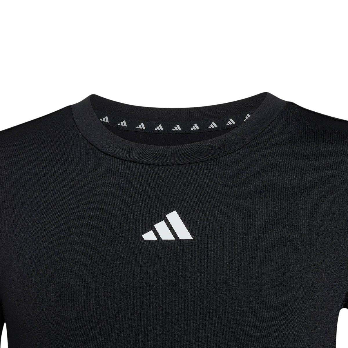 adidas Techfit Langærmet Baselayer Trænings T-shirt Børn BLACK/WHITE