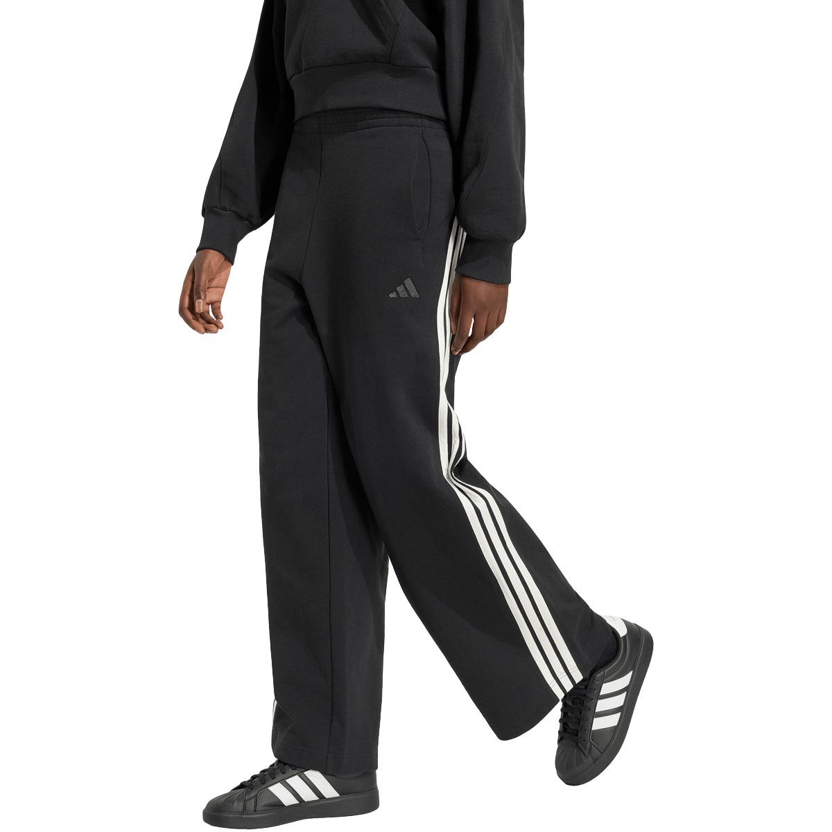 adidas AK 3-Stripes Wide Leg Joggingbukser Dame BLACK/OWHITE