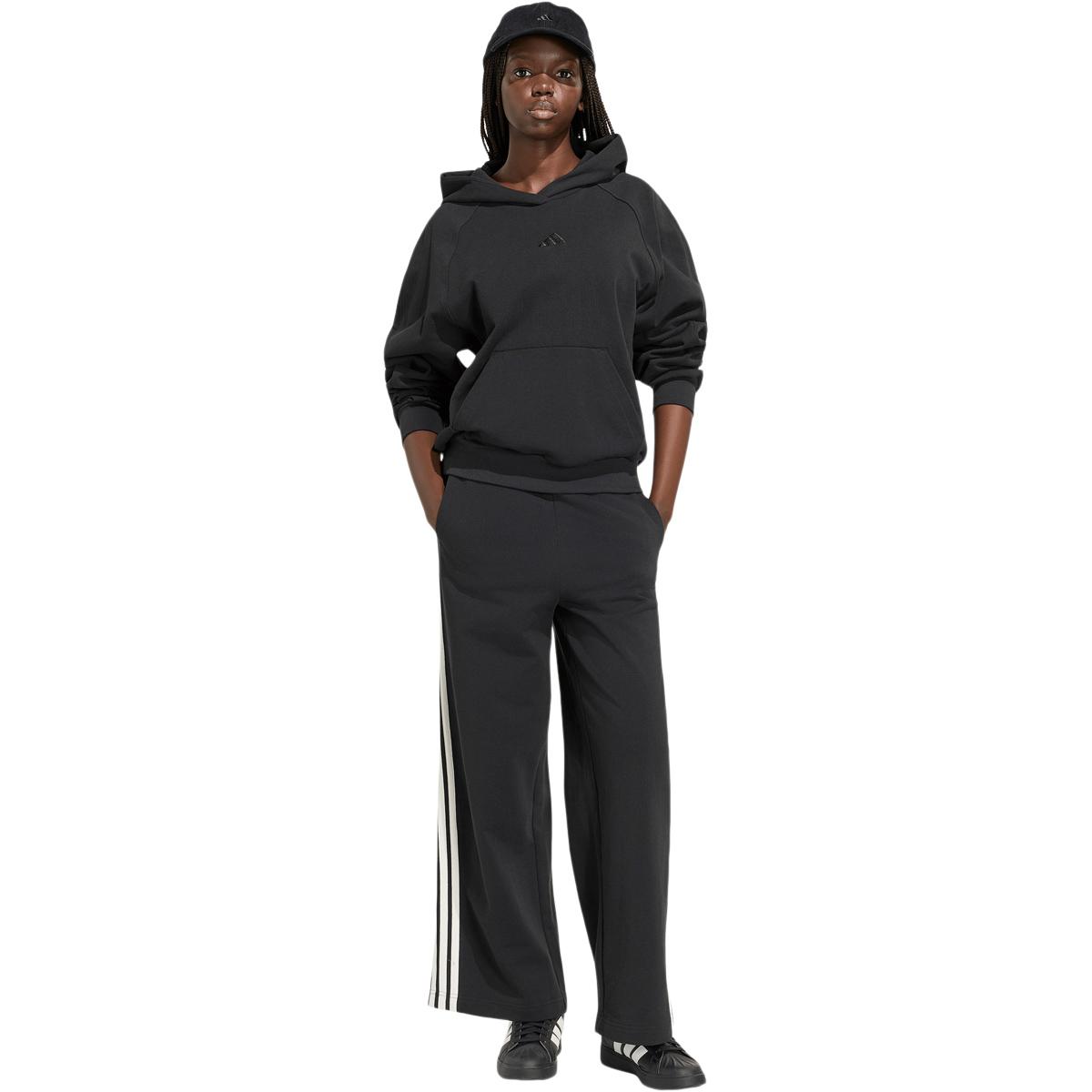 adidas AK 3-Stripes Wide Leg Joggingbukser Dame BLACK/OWHITE
