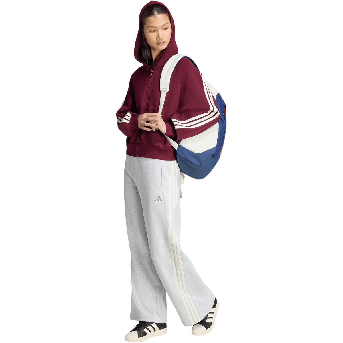 adidas AK 3-Stripes Full Zip Hettegenser Dame MAROON/OWHITE