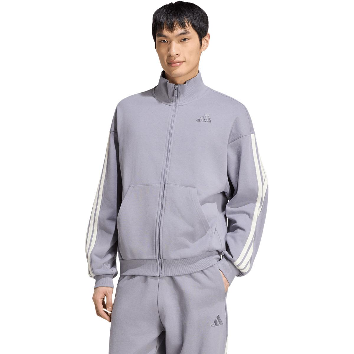 adidas AK 3-Stripes Full Zip Sweatshirt Herre SLATE/OWHITE