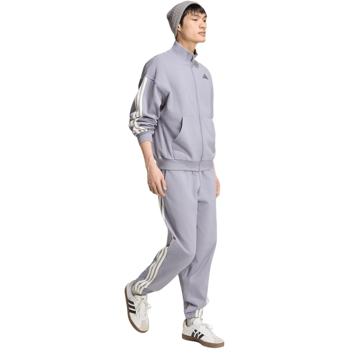 adidas AK 3-Stripes Full Zip Sweatshirt Herre SLATE/OWHITE