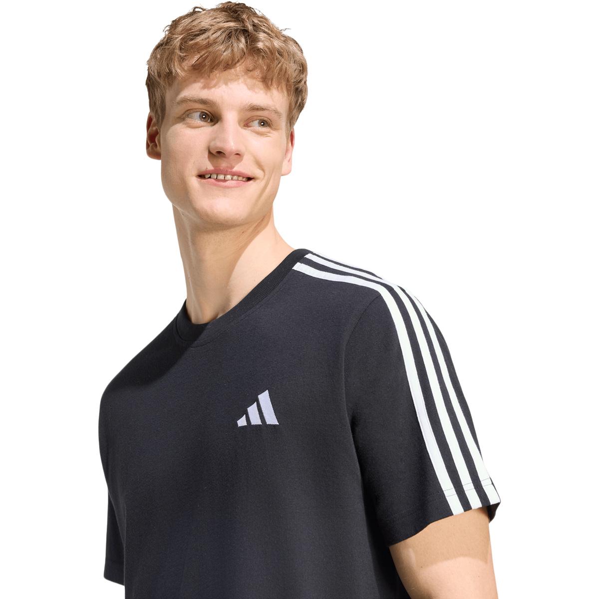 adidas 3-Stripes Left Chest T-shirt Herre BLACK/WHITE