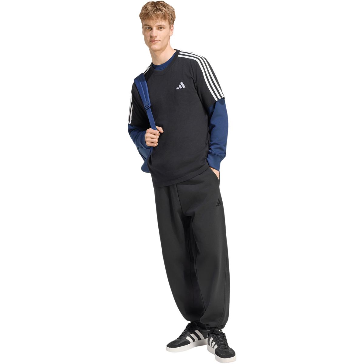 adidas 3-Stripes Left Chest T-shirt Herre BLACK/WHITE
