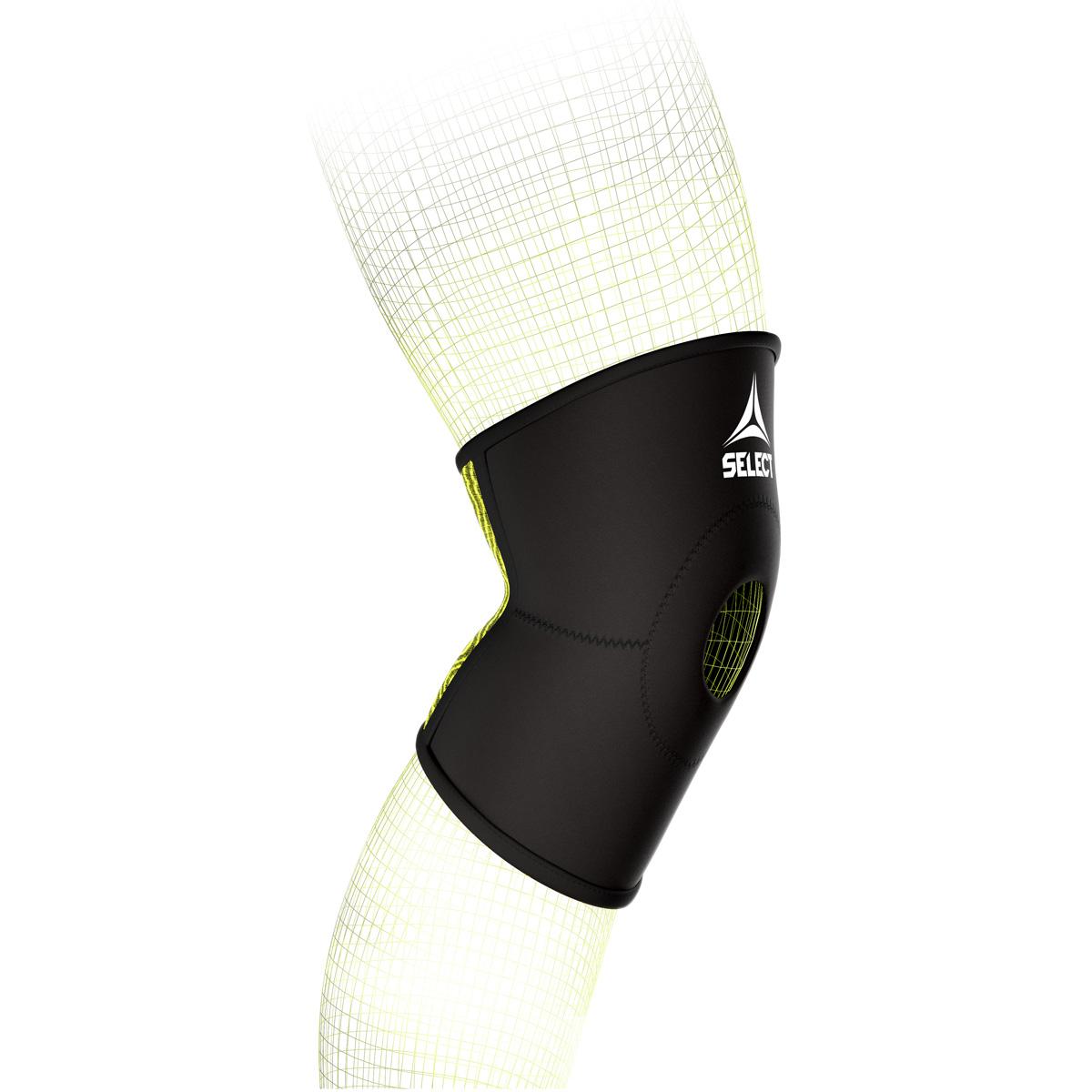 SELECT Elastik Knæbind M/Hul Black