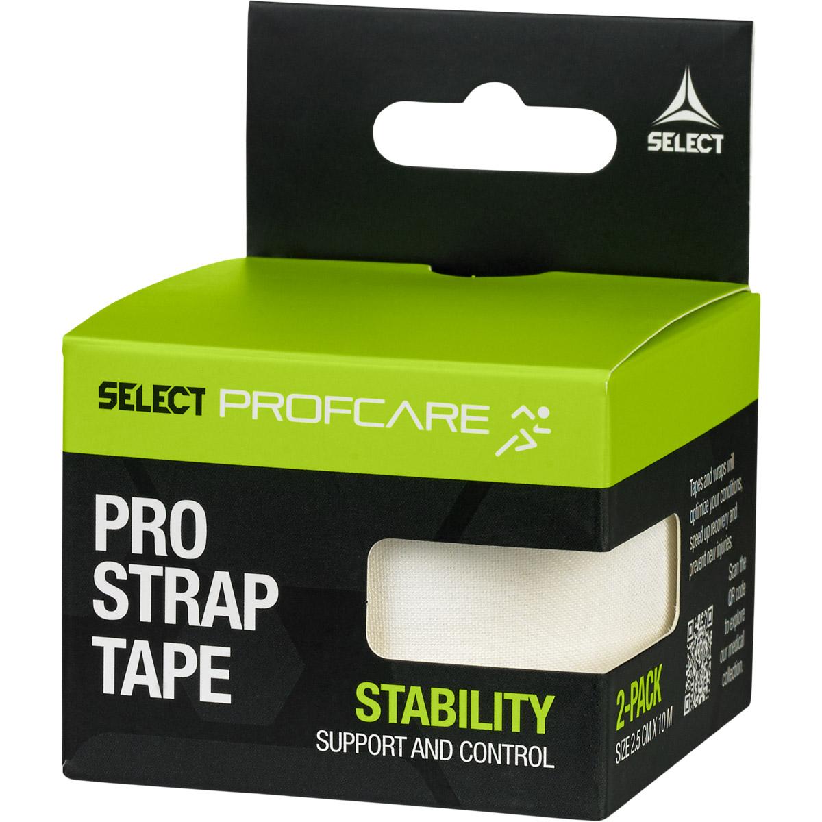 SELECT Pro Strap 2,5 cm x 10 m 2-Pack Sportstape hvid