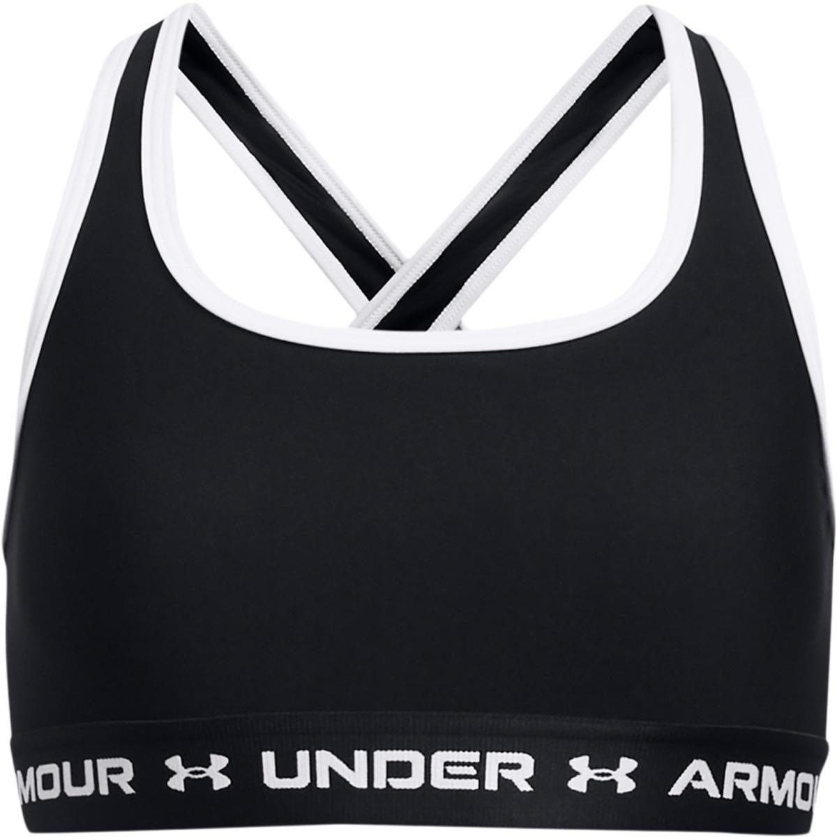 Under Armour Crossback Solid Medium Support Sports-BH Barn BLACK
