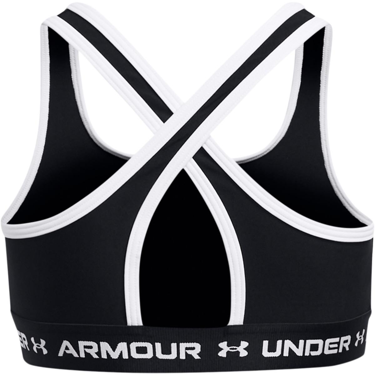 Under Armour Crossback Solid Medium Support Sports-BH Barn BLACK