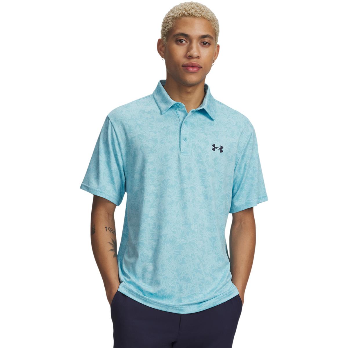 Under Armour Playoff 3.0 Printed Golf Polo T-shirt Herre Turkis